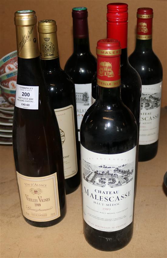 6 bottles of wine including Chateau Gerad Larose